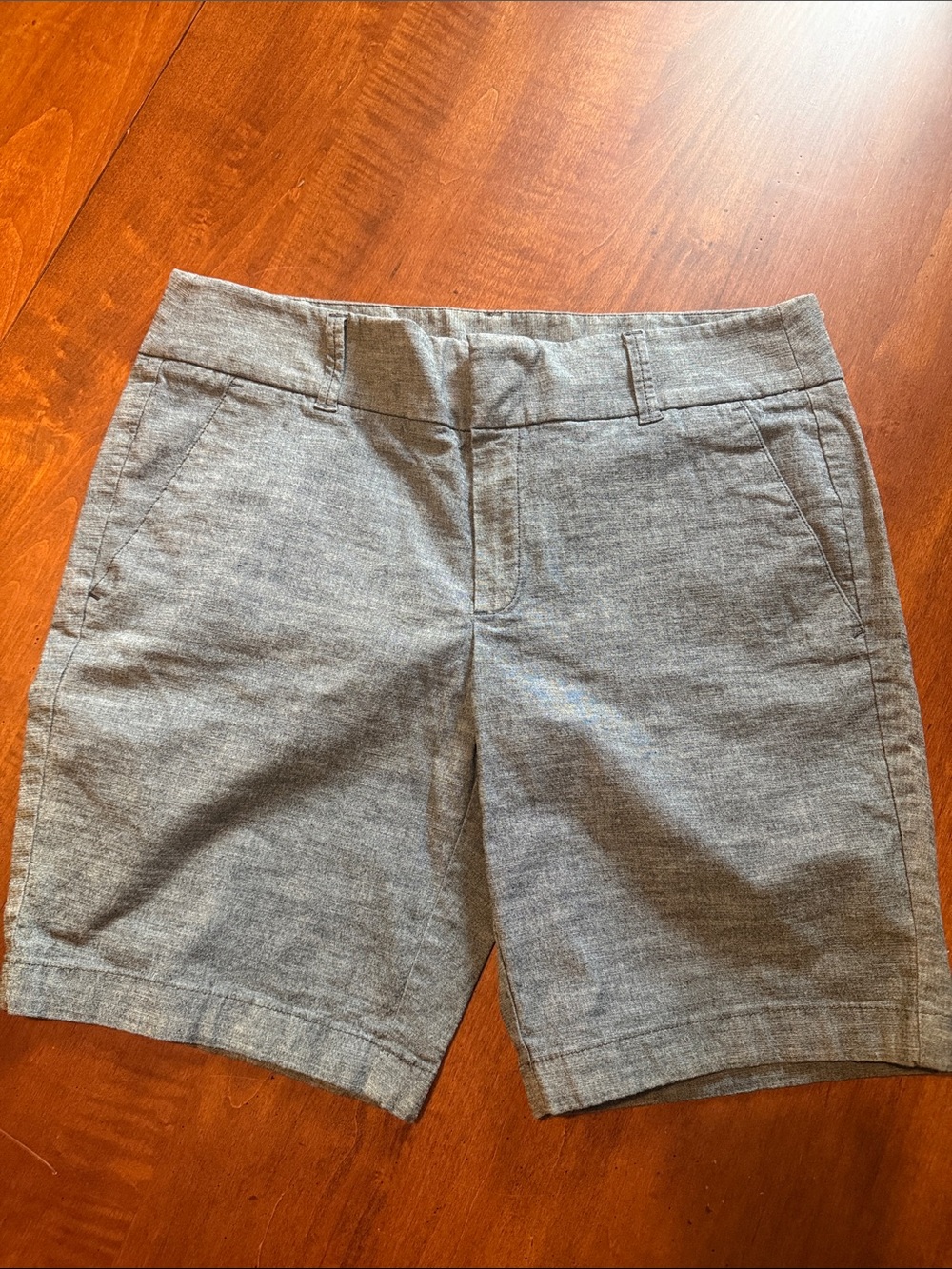 J Crew Factory Gray Blue Stretch Frankie Bermuda Shorts Sz 8